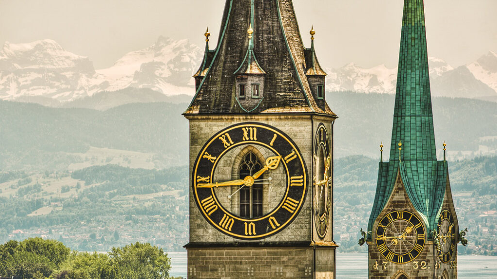 Historic clock towers in Bern, Switzerland