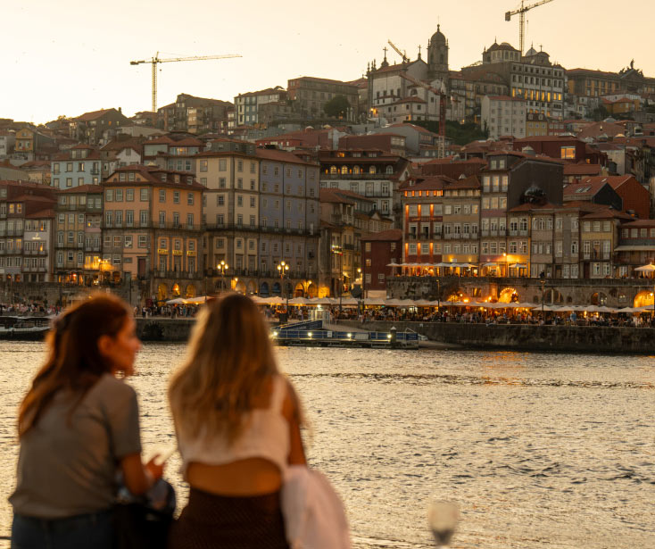 Porto waterfront at sunset